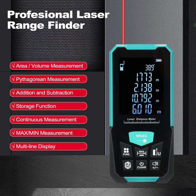 Télémètre laser professionnel 120 m 393 pi Télémètre à ruban laser avec mesure continue unique D3-70