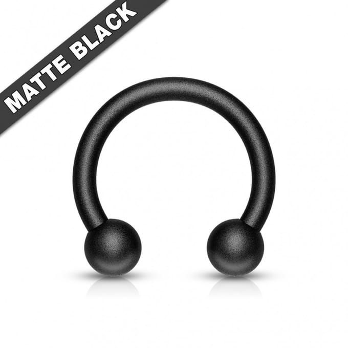 Piercing horseshoe zwart mat 1.2x10x4 - zwart - LMPiercings