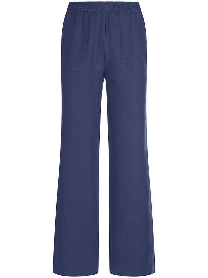 Comfortbroek pasvorm Cornelia 100% linnen Van Peter Hahn blauw