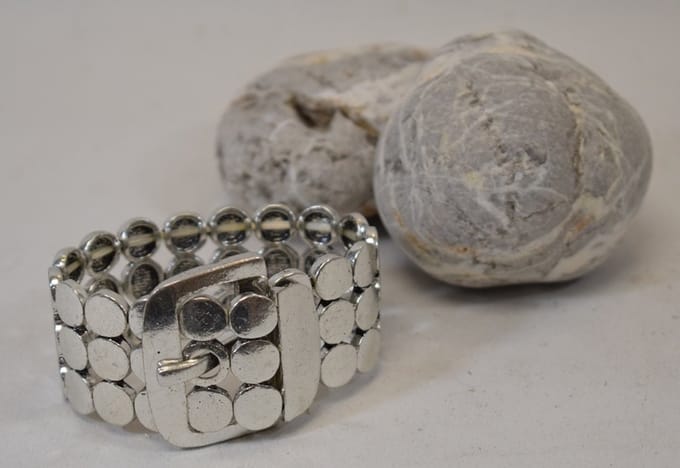 MustHaves - armband - schakel - zilver - edelstaal - riem sluiting - elastisch