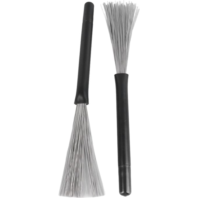 2 STUKS Staaldraad Trommelborstels Telescopische Drumstokken Draagbare Drumstokken Percussie Accessoires black