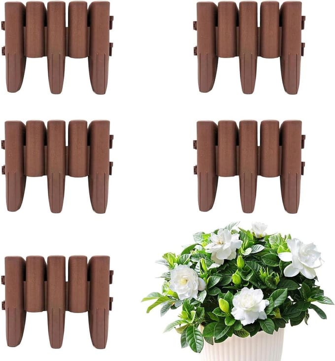 Tuinrand Afscheiding - Decoratieve Strip - Tuin Decoratie - Flexibele Indeling - Set van 5 - Zwart