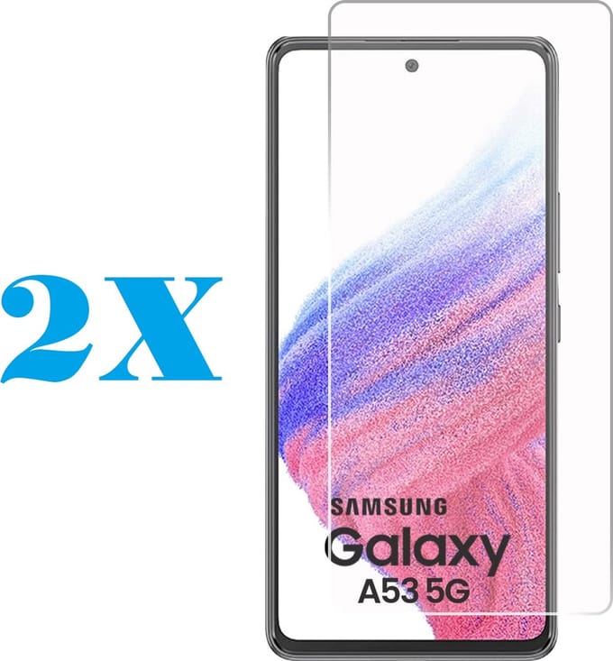 Screenprotector Glas - Tempered Glass Screen Protector Geschikt voor: Samsung Galaxy A53 5G A536 - 2x