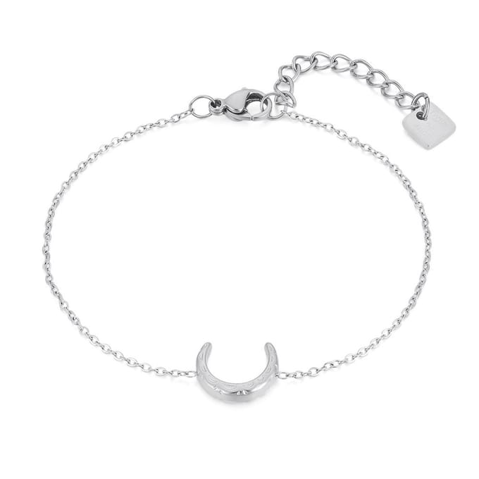 Twice As Nice Armband in edelstaal, maan 16cm+3cm