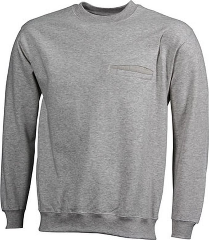 James and Nicholson Heren Ronde Zak Sweatshirt (Asgrijs)