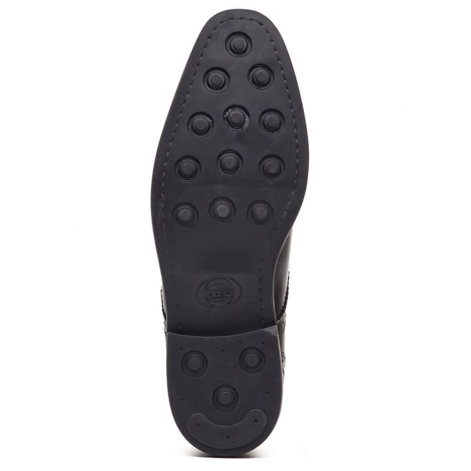 Base London Henley Monk Leer Heren Zwarte Dubbele Monk Schoenen