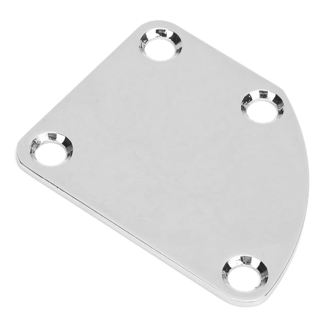 Gitaarhalsplaat Aluminiumlegering Gebogen Instrumentaccessoire met 4 Gaten voor Doe-het-zelf Bas Zilver white