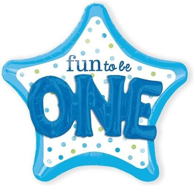 Baby blauw 3D ballon one.