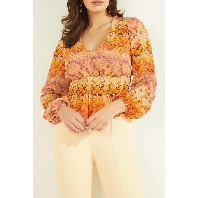 GUESS Marciano By  Sonora Smock Top Sonora Skin Größe: S | Blusen Outlet | Damen