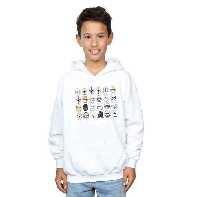 Star Wars Jongens Trooper Helmen Hoodie (Wit)