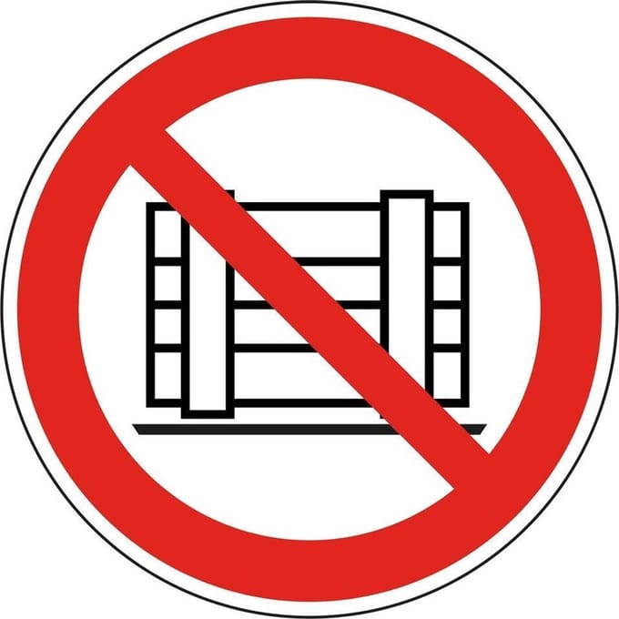 Niet neerzetten sticker - ISO 7010 - P023 300 mm