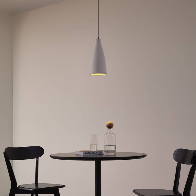 Lindby - hanglamp - 1licht - Beton, metaal - H: 30 cm - E27 - betongrijs
