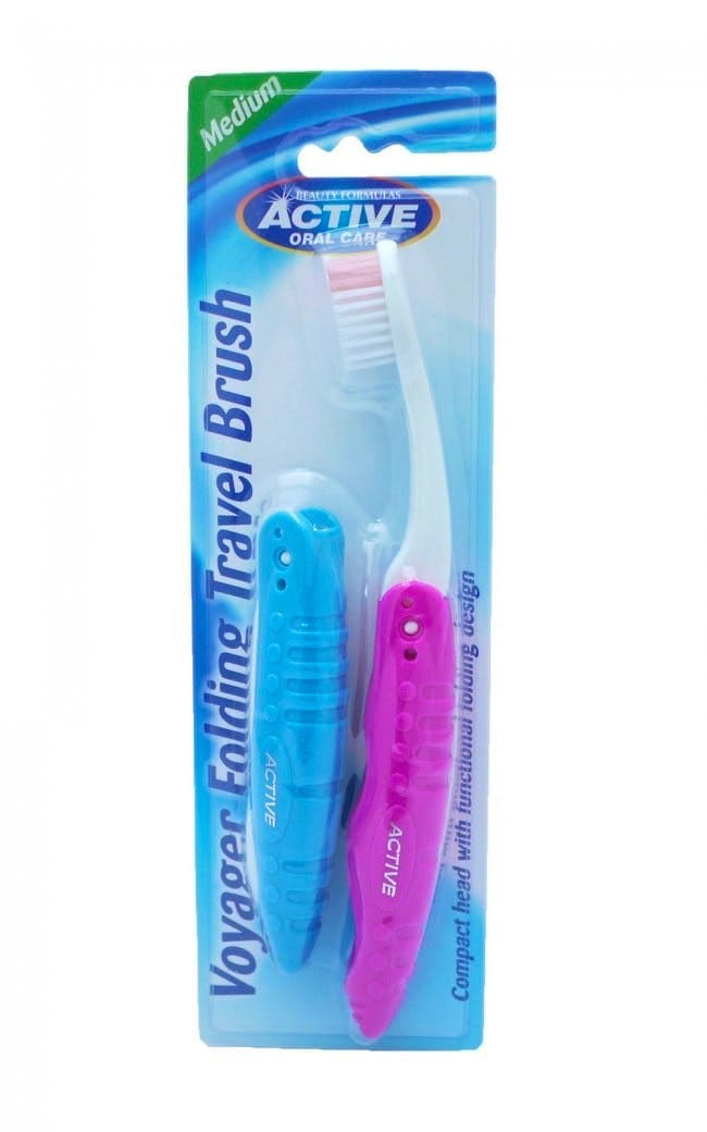 Active Oral Care Folding Travel Toothbrushes Medium 2 st