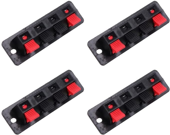 4-delige 4-weg luidsprekerclips met veerterminals voor luidsprekerkabelverbindingen en installatieaccessoires