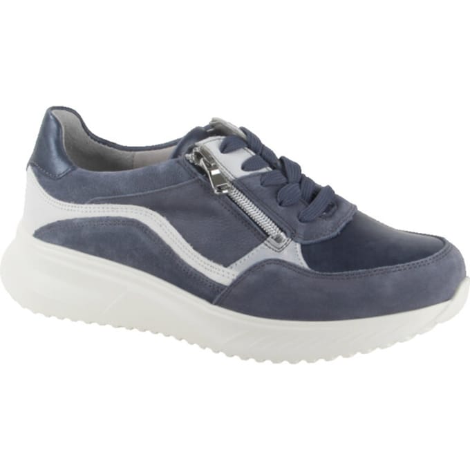 Waldläufer Janka Sneakers - Leer - Dames - Blauw - Maat 42