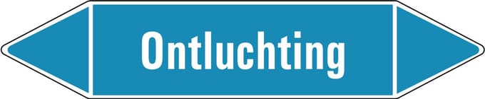 Ontluchting leidingmarkering op vel 252 x 52 mm - 3 per vel