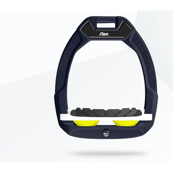 Veiligheids stijgbeugels Paardrijden Schuin Grip Rood/Wit/Geel Flex-On Safe-On