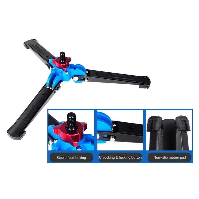 Manbily M-1 Draagbare Universele Mini Drie Voeten Ondersteuning Statief Basis Monopod Stand voor Monopod zwart