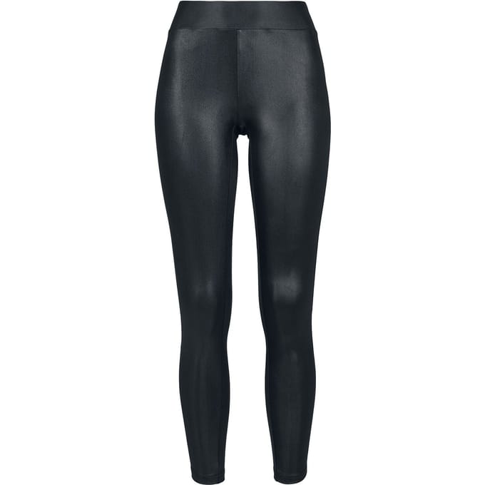 Urban Classics Imitation Leather Dames Legging - zwart - L