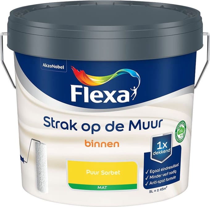 Flexa - Strak Op De Muur Binnen Mat - Puur Sorbet - Mengverf - 5 L