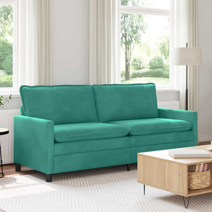 vidaXL - Bank - Turquoise - 196 - x - 81 - x - 87,5 - cm - Fluweel