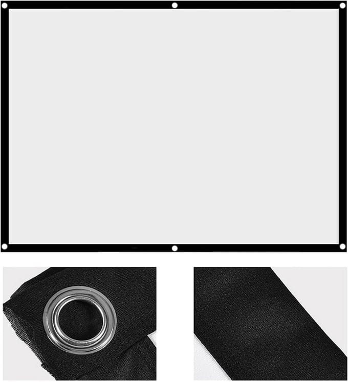 Projectiescherm - Draagbaar Scherm - Buitenfilms Kijken - Lichtgewicht Opvouwbaar - 100 Inch - Wit
