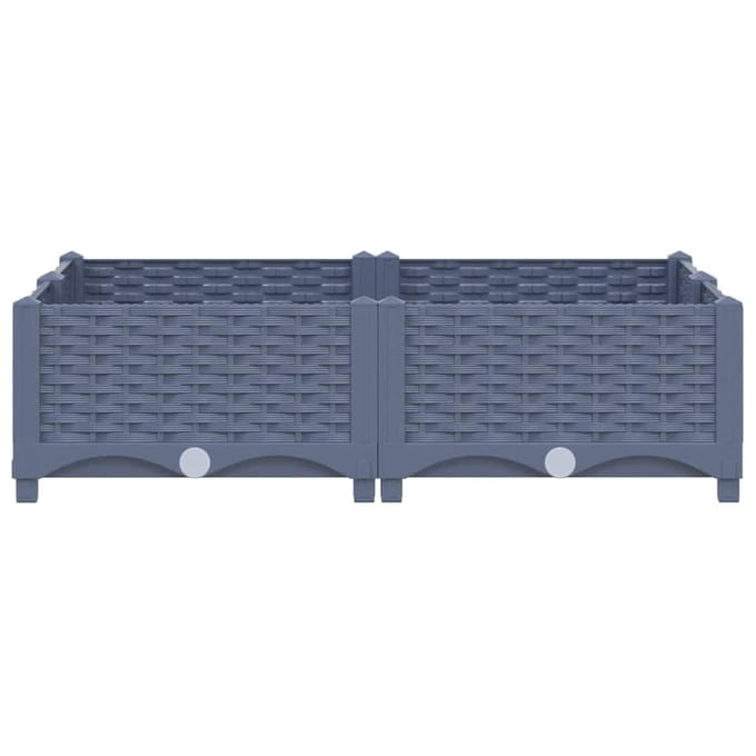 vidaXL - Plantenbak - verhoogd - 80x80x23 - cm - polypropyleen