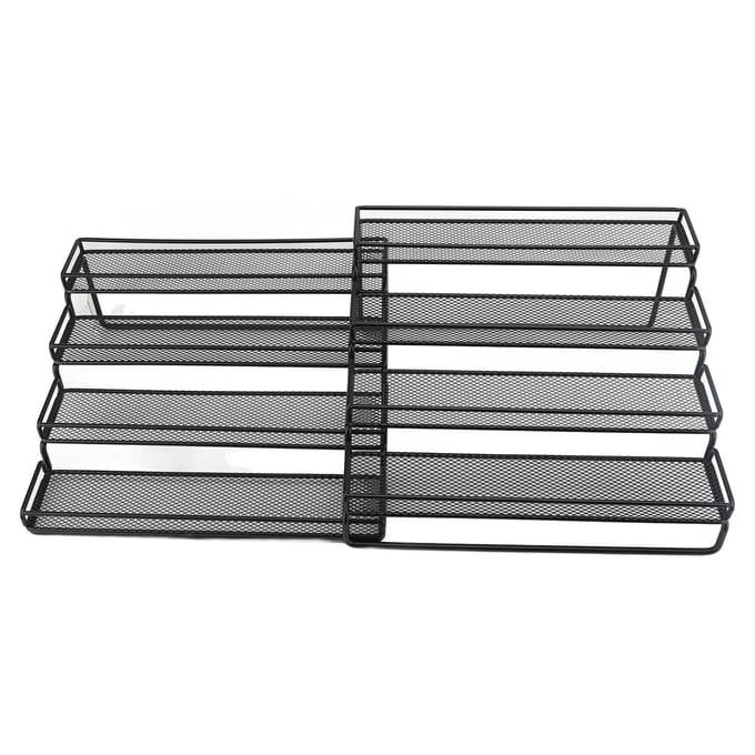 Uitbreidbaar 4-laags Kruidenrek Stabiel Metalen Frame Afscheidbaar Kruiden Trapsgewijs Display gray