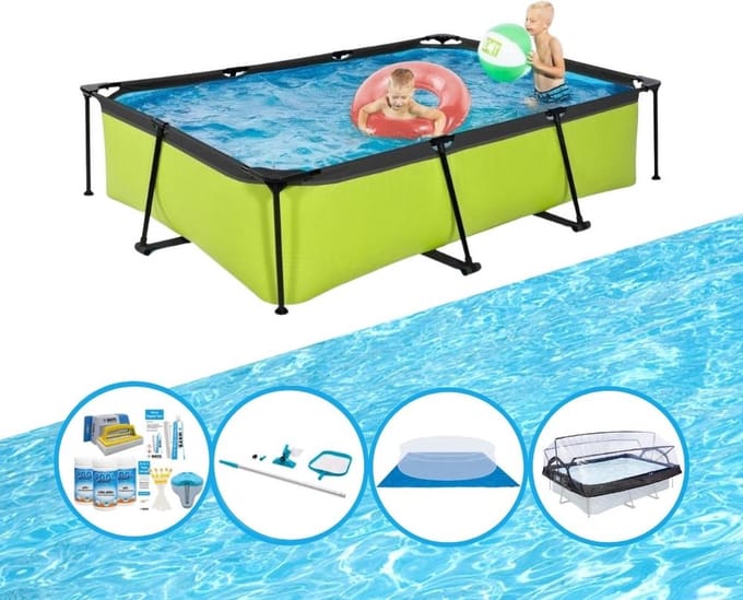 EXIT Zwembad Lime - 300x200x65 cm - Frame Pool - Zwembadpakket