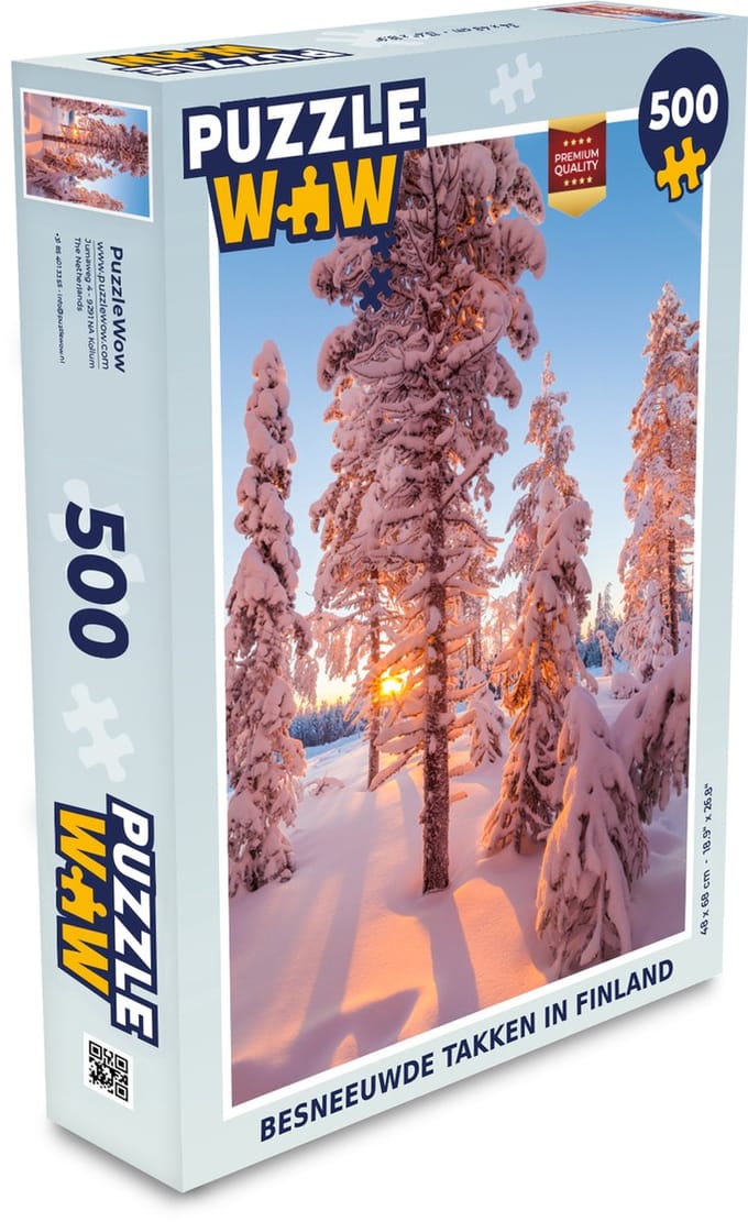 Puzzel Besneeuwde takken in Finland - Legpuzzel - Puzzel 500 stukjes