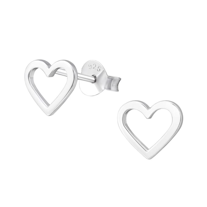 Oorbellen meisje hartje - zilver