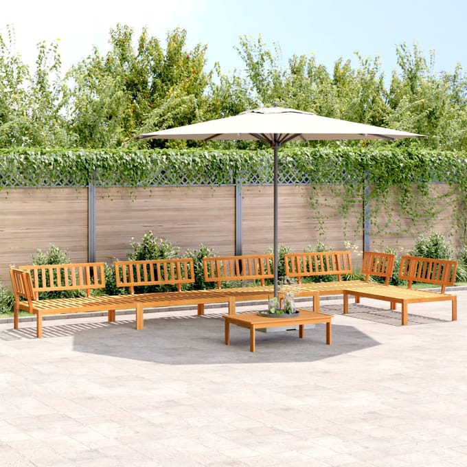 vidaXL - 6-delige - Loungeset - pallet - massief - acaciahout