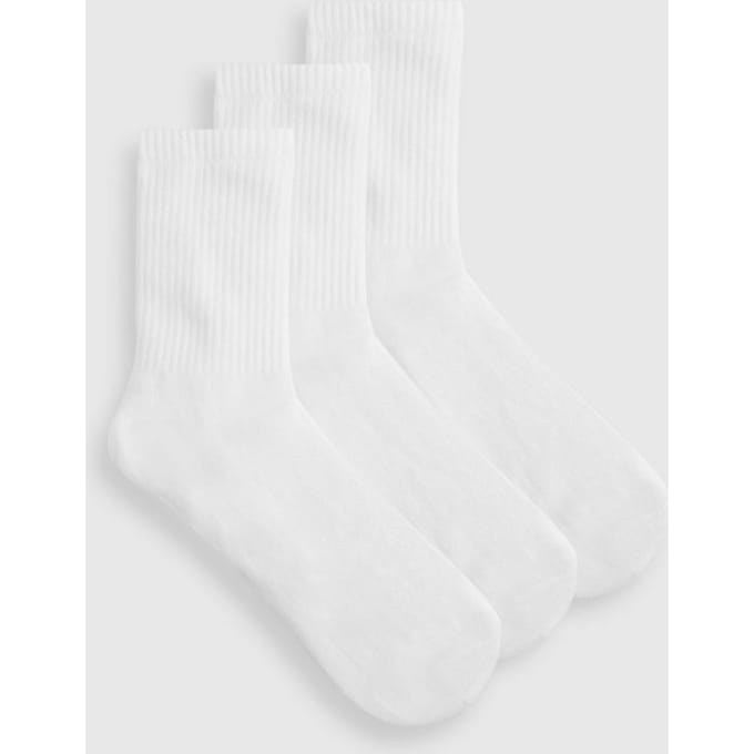 boohoo Dames Plain Sports Socks 3 Pack | White