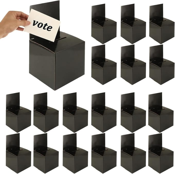 Stembus Set - Donatie Box - Verzamelen Stemmen - Verstevigd Karton - 20 Stuks - Zwart