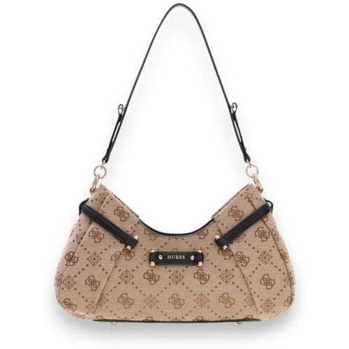 GUESS schoudertas Dorothy Shoulder Bag Latte Logo / Black beige