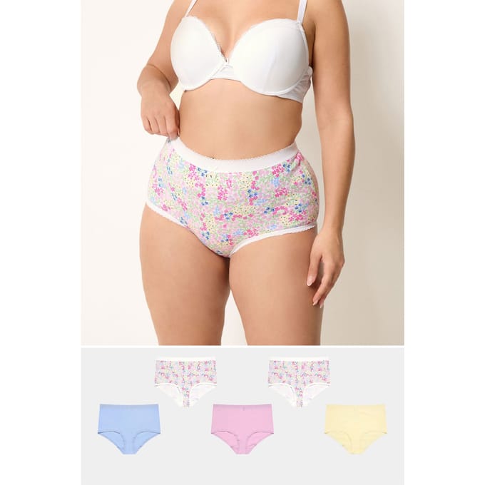 Yours Yourset 5Pack Roze Bloemenprint Lente Volledige Slipssize 46-48