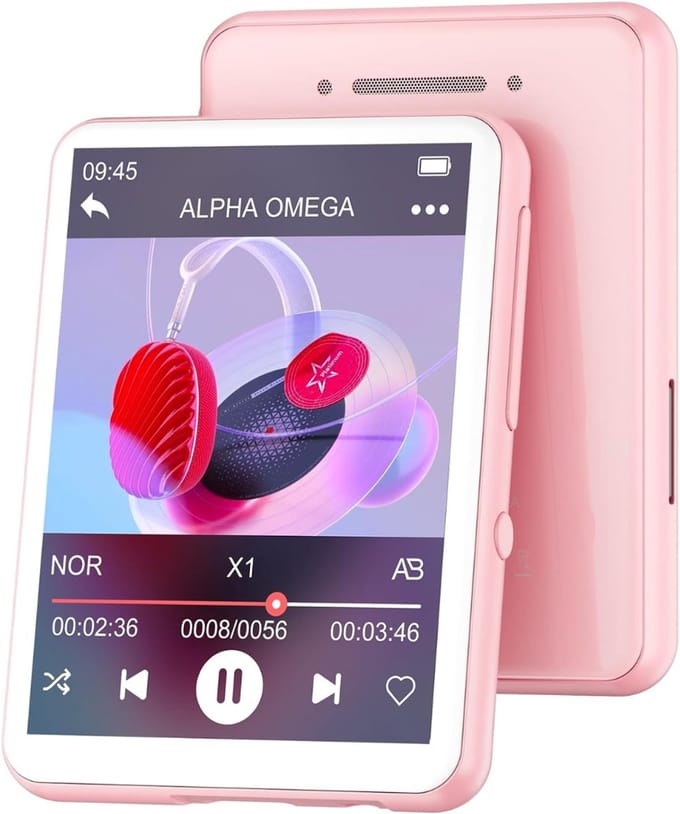 SNJY® MP3 Speler Bluetooth - MP4 Speler - Muziek Speler - Touchscreen - 128GB - Roze