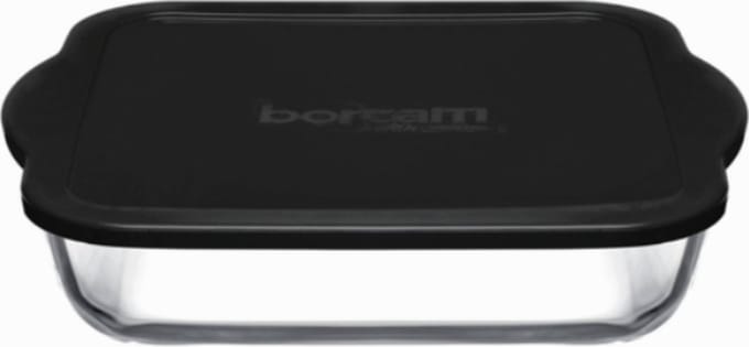 Pasabahce - Borcam vierkant ovenschaal groot, met zwarte deksel - 3200cc