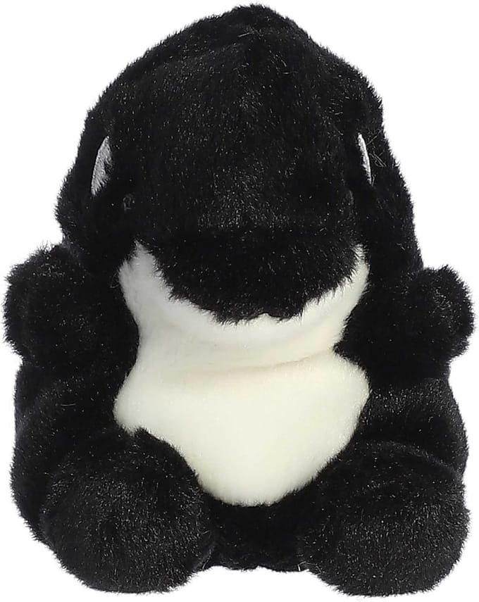 Schattige Orka Knuffel - Zwart Wit Pluche Dier - Pocket Formaat - 13 cm