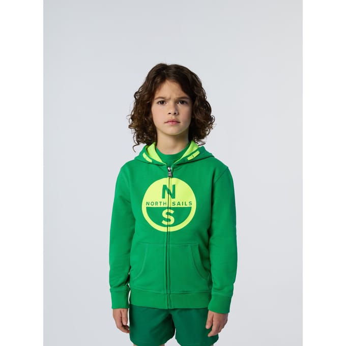 Hoodie met volle ritssluiting en kinderprint North Sails