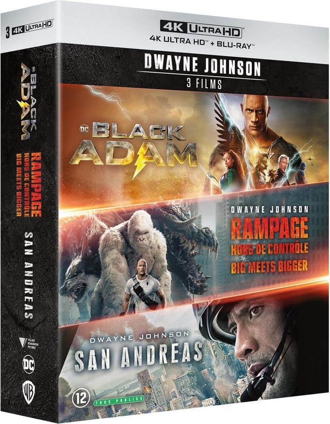 Black Adam + Rampage - Big Meets Bigger + San Andreas (4K Ultra HD Blu-ray)
