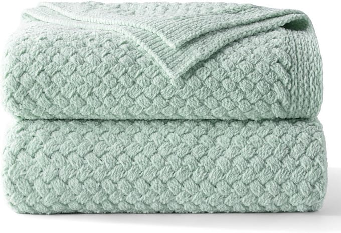 Grote Chenille Plaid van Zachte, Warme Gebreide Kopen - 150x200 cm Saliegroen
