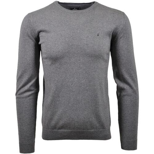 Ragman Trui Supersoft Knit Pullover Knitted Elbow Patches Grijs / male