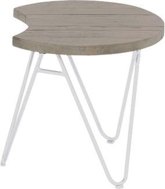 Hartman Bijtafel Sophie Teak Half Moon Wit - Ø50 x H 45cm