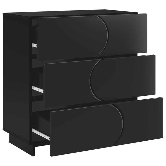 vidaXL - Dressoir - Zwart - 70 - x - 38 - x - 75 - cm - Bewerkt - hout