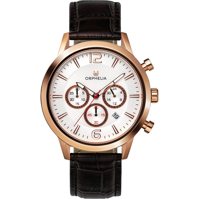 Orphelia Tempo OR81804 Horloge - Leer - Bruin - Ø 43 mm