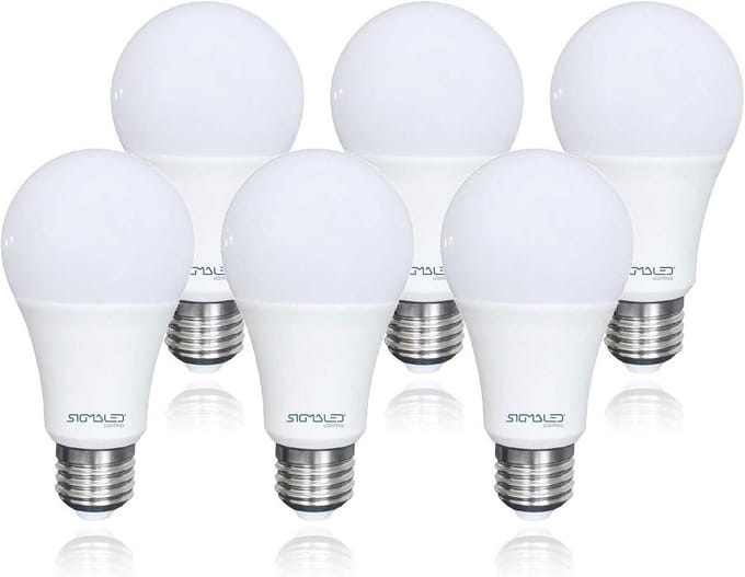 Set van 6 LED Lampen E27 9W Dimbaar 4000K Neutraal Wit Licht 810 Lumen