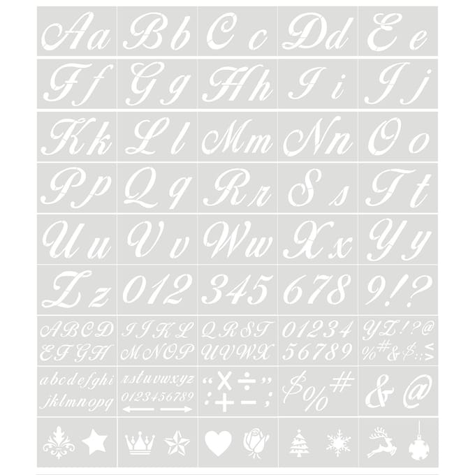 45PCS Stencils Letter en Nummer Sjabloon Herbruikbare Wasbare Alfabet Stencils Milieuvriendelijk 45PCS Type A transparant