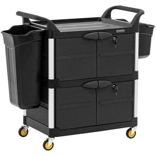 ulsonix Schoonmaakwagen - afsluitbaar - 150 kg - 3 plateaus 10050461