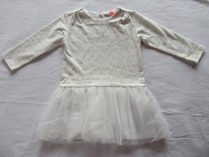 Noukie's , jurk, kleedje , creme , hartjes , 4 jaar 104